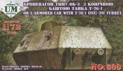 UM MT 609 Soviet OB-3 Railroad Armored Car With T-26-1 (1937-39) Turret