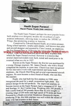 Choroszy Modelbud A177 Heath Super Parasol Racer (floats) -RemoteFun Toys Shop 16101 2 choa177 1