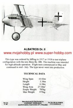 Choroszy Modelbud A100 Albatros Dr II -RemoteFun Toys Shop 19368 2 choa100 1