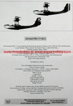 Choroszy Modelbud A218 Schreck FBA 17 HE-2 -RemoteFun Toys Shop 21079 2 choa218 3