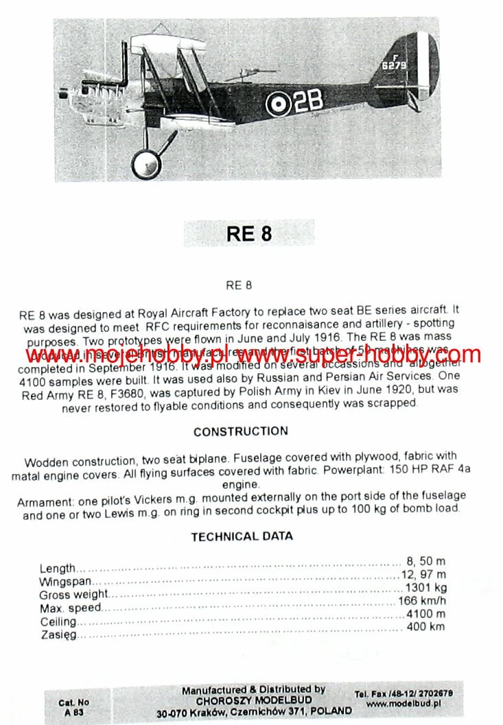 Choroszy Modelbud A83 RE-8 9 Choroszy Modelbud A83 RE-8 - Image 9