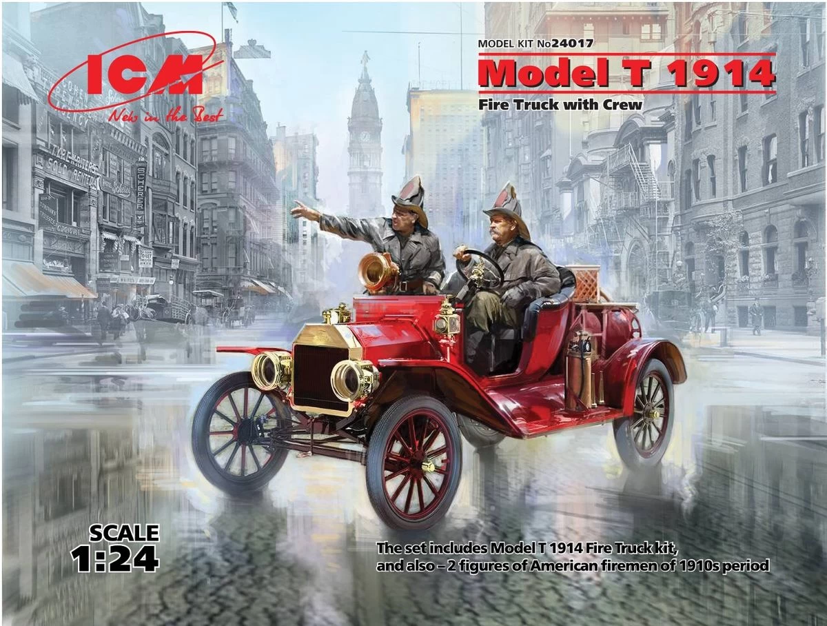 ICM 24017 Model T 1914 Fire Truck With Crew 1 ICM 24017 Model T 1914 Fire Truck With Crew