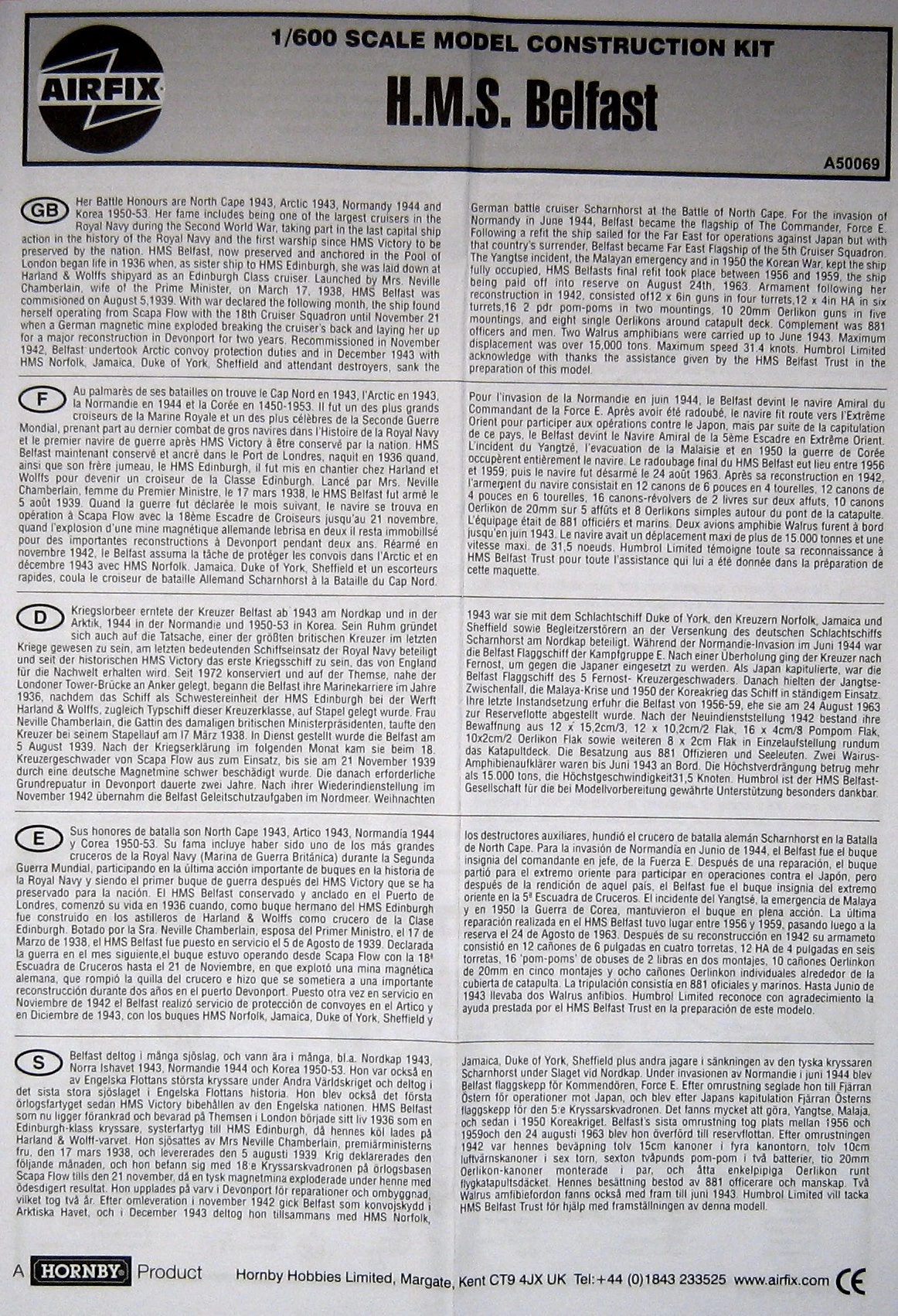 Airfix 50069 HMS Belfast 5 Airfix 50069 HMS Belfast - Image 5