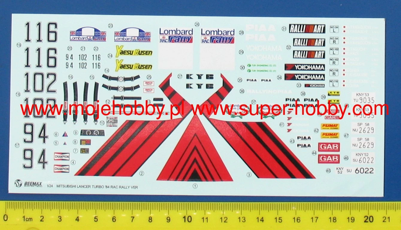 Beemax 24022 Mitsubishi Lancer Turbo '84 RAC RALLY VER 2 Beemax 24022 Mitsubishi Lancer Turbo '84 RAC RALLY VER - Image 2
