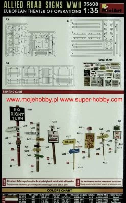 MiniArt 35608 Allied Road Signs WWII. European Theatre Of Operations -RemoteFun Toys Shop 31575 2 mna35608 1