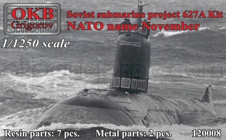 OKB Grigorov N120008 Soviet Submarine Project 627A Kit (NATO Name November) 1 OKB Grigorov N120008 Soviet Submarine Project 627A Kit (NATO Name November)