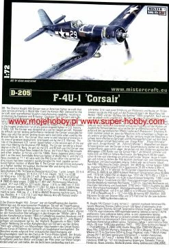 MisterCraft D205s F-4U-1A 'Corsair' - Model Set -RemoteFun Toys Shop 37823 2 mscD205s 1