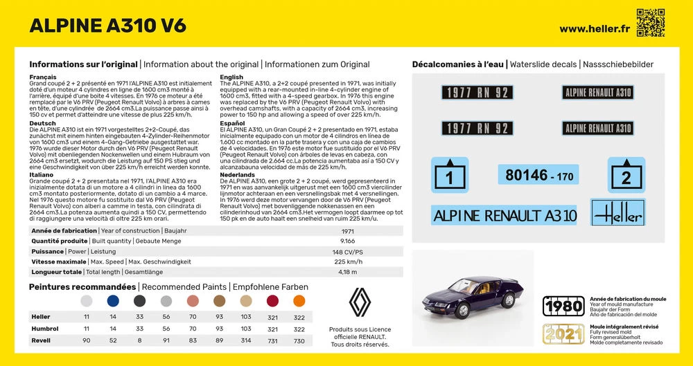 Heller 80146 Alpine A310 V6 4 Heller 80146 Alpine A310 V6 - Image 4