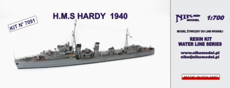 NIKO MODEL 7091 H.M.S. HARDY 1940 2 NIKO MODEL 7091 H.M.S. HARDY 1940 - Image 2