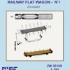 NIKO MODEL ZW3515X RAILWAY FLAT WAGON - No1 2 To A Pack