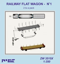 NIKO MODEL ZW3515X RAILWAY FLAT WAGON - No1 2 To A Pack
