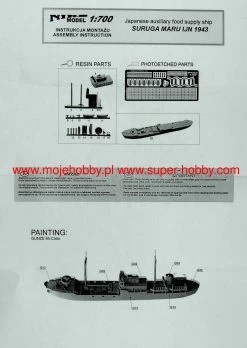 NIKO MODEL 7062 JAPANESE AUXILIARY FOOD SUPPLY SHIP - SURUGA MARU 1943 -RemoteFun Toys Shop 42658 2 NKM 7062 1
