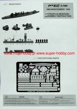 NIKO MODEL 7040 HMS MONTGOMERY G95 1942, Ex USS WICKES DD75 -RemoteFun Toys Shop 45557 2 NKM 7040 1