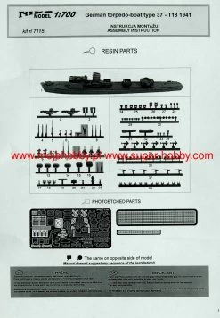 NIKO MODEL 7115 German Torpedo-boat Type 37 T18 1941 13 NIKO MODEL 7115 German Torpedo-boat Type 37 T18 1941 -RemoteFun Toys Shop 47002 2 NKM 7115 1