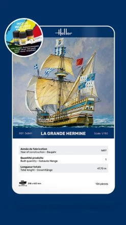 Heller 56841 La Grande Hermine - Starter Kit -RemoteFun Toys Shop 48241 hlr56841 7