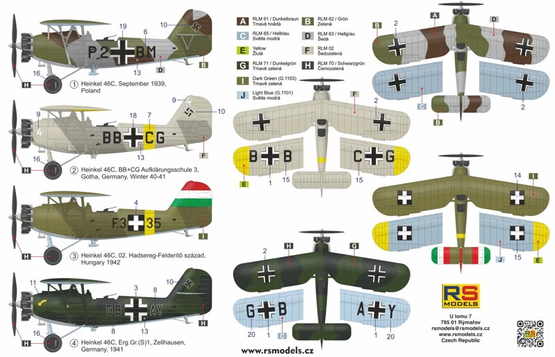 NEW! RS Models 92287 Heinkel He-46C - German WWII Reconnaissance Aircraft 2 NEW! RS Models 92287 Heinkel He-46C - German WWII Reconnaissance Aircraft - Image 2
