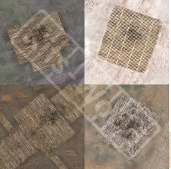 NEW! Kits World B48-490 Four Single Parking Areas Self-Adhesive Matt Vinyl - Model Airfield Base For I WW And II WW Planes (670mm X 670mm)