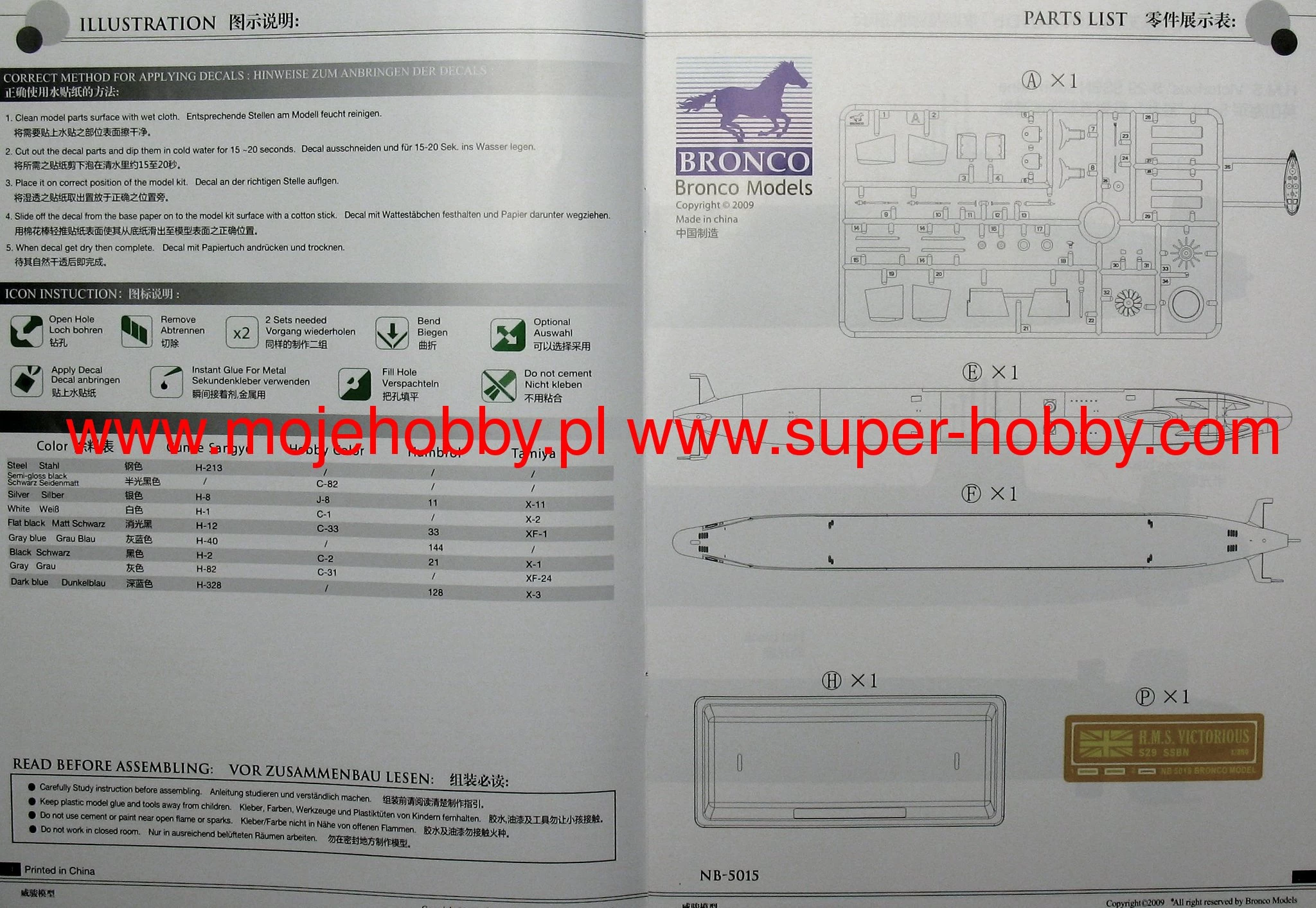 Bronco NB5015 HMS-29/30/31 ‘Vanguard’ Class SSBN Ballistic Missile Submarine 8 Bronco NB5015 HMS-29/30/31 ‘Vanguard’ Class SSBN Ballistic Missile Submarine - Image 8