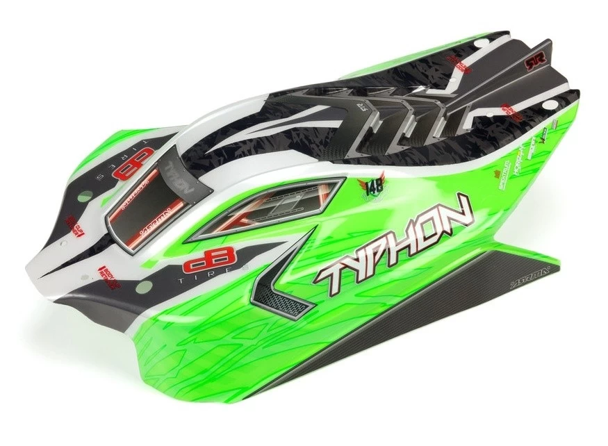 Arrma Typhon 4X4 Mega Body, Trimmed, Painted, Decals Applied, Green 1 Arrma Typhon 4X4 Mega Body, Trimmed, Painted, Decals Applied, Green