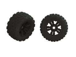 Arrma Dboots Copperhead2 MT Tires Mounted On 24mm Hex Multi-Spoke Black Wheels (2)