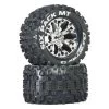 DuraTrax Sixpack MT 1/10 2.8" Mounted Monster Truck Tires Chrome (2)