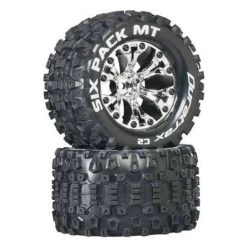 DuraTrax Sixpack MT 1/10 2.8" Mounted Monster Truck Tires Chrome (2)