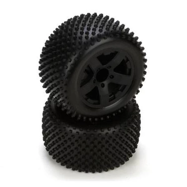 Rear Tire,Premount,Black Wheel(2):1:10 2wd Circuit 1 Rear Tire,Premount,Black Wheel(2):1:10 2wd Circuit
