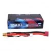 Gens Ace 5500mAh 7.6V 100C 2S2P HardCase HV Shorty Lipo Battery With 5.0mm Bullet To Deans