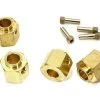 12MM HEX WHEEL (4) HUB BRASS 10MM THICK FOR TRAXXAS TRX-4 SCALE & TRAIL CRAWLER C28089
