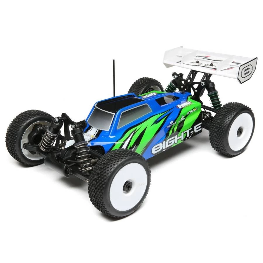 Losi 1/8 8IGHT-E 4WD Buggy Brushless RTR, Blue/Green 1 Losi 1/8 8IGHT-E 4WD Buggy Brushless RTR, Blue/Green
