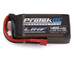 ProTek RC 130C 3S 11.4V 4800mAh Low IR Si-Graphene + HV Shorty Lipo Battery