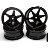 Racer's Edge Aluminum 1/10 On-Road Drifting Car Wheels, 6V Style, Black (4)