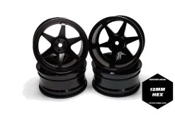 Racer's Edge Aluminum 1/10 On-Road Drifting Car Wheels, 6V Style, Black (4)