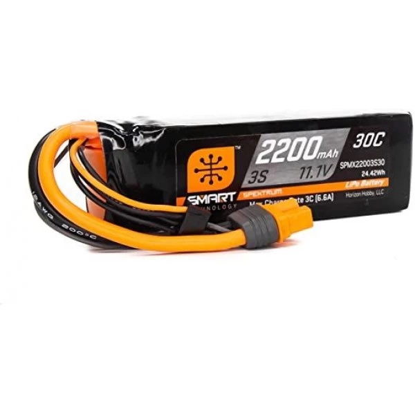 Spektrum 11.1V 2200mAh 3S 30C Smart LiPo Battery: IC3 1 Spektrum 11.1V 2200mAh 3S 30C Smart LiPo Battery: IC3