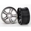 Traxxas XO-1 Wheels Split Spoke Black Chrome Front (2)