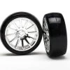Traxxas 12-spoke Chrome Wheels, Slick Tires (assembled) (2)