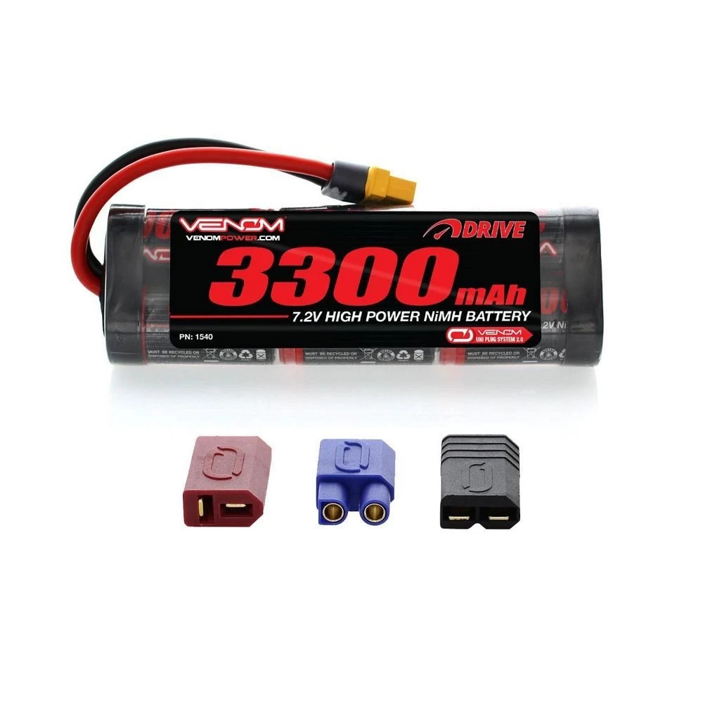 Venom DRIVE 7.2V 3300mAh 6-Cell NiMH Battery, Flat, UNI 2.0 Plug 1 Venom DRIVE 7.2V 3300mAh 6-Cell NiMH Battery, Flat, UNI 2.0 Plug